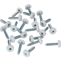 SEALEY Numberplate Screw Plastic Enclosed Head 4.8 X 24mm White Pack Of 50 | PTNP5 | GSF Car Parts