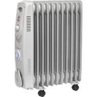 SEALEY Oil Filled Radiator 2500W/230V 11-Element With Timer | RD2500T | GSF Car Parts