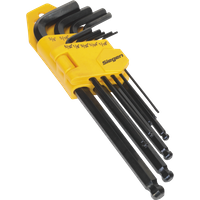 SEALEY Ball-End Hex Key Set 9Pc Long Imperial | S01098 | GSF Car Parts
