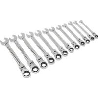 SEALEY Flexible Head Ratchet Combination Spanner Set 12Pc Metric | S0635 | GSF Car Parts