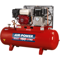 SEALEY Air Compressor 150L Belt Drive Petrol Engine 6.5Hp | SA1565 | GSF Car Parts