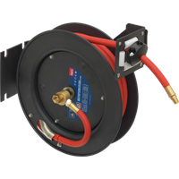 SEALEY Retractable Air Hose Steel Reel 8M Ø10mm Id Rubber Hose | SA84 | GSF Car Parts