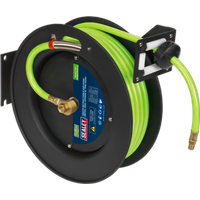 SEALEY Retractable Air Hose Metal Reel 15M Ø10mm Id High-Visibility Tpr Hose | SA841HV | GSF Car Parts