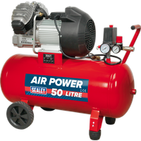 SEALEY Air Compressor 50L V-Twin Direct Drive 3Hp | SAC05030 | GSF Car Parts