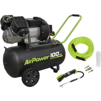 SEALEY Air Compressor 100L Direct Drive 3Hp & Air Accessory Kit | SAC10030VEKIT | GSF Car Parts