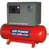 SEALEY Compressor 270L Belt Drive 7.5Hp 3Ph 2-Stage With Cast Cylinders Low Noise | SAC72775BLN | GSF Car Parts