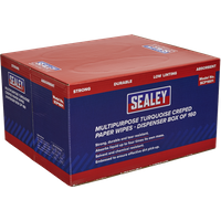 SEALEY Multipurpose Paper Wipes In Dispenser Box - Creped Turquoise 69Gsm 160 Sheets | SCP1601 | GSF Car Parts