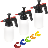SEALEY Premium Pressure Solvent Sprayers 1L & Colour-Coded Caps Combo | SCSGCOMBO | GSF Car Parts