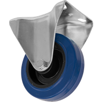 SEALEY Heavy-Duty Blue Elastic Rubber Fixed Castor Wheel Ø100mm - Trade | SCW3100FPEM | GSF Car Parts