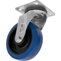 SEALEY Heavy-Duty Blue Elastic Rubber Swivel Castor Wheel Ø160mm - Trade | SCW3160SPEM | GSF Car Parts