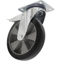 SEALEY Heavy-Duty Rubber Castor Wheel Swivel With Total Lock Ø125mm - Trade | SCW5125SPLEM | GSF Car Parts