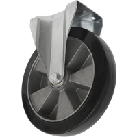 SEALEY Heavy-Duty Rubber Castor Wheel Fixed Plate Ø152mm - Trade | SCW5152FPEM | GSF Car Parts