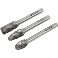 SEALEY Tungsten Carbide Rotary Burr Set 3Pc Ripper/coarse | SDBCK3 | GSF Car Parts