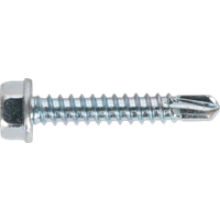 SEALEY Self-Drilling Screw 4.2 X 25mm Hex Head Zinc Pack Of 100 | SDHX4225 | GSF Car Parts
