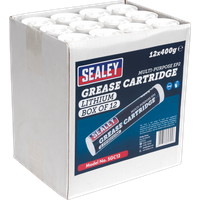 SEALEY Grease Cartridge Ep2 Lithium 400G Pack Of 12 | SGC12 | GSF Car Parts