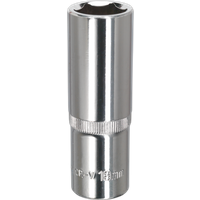 SEALEY Walldrive® Socket 18mm Deep 1/2"sq Drive Fully Polished | SP1218D | GSF Car Parts