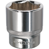 SEALEY Walldrive® Socket 32mm 1/2"sq Drive Fully Polished | SP1232 | GSF Car Parts