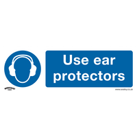 SEALEY Mandatory Safety Sign - Use Ear Protectors - Rigid Plastic | SS10P1 | GSF Car Parts