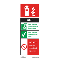 SEALEY Safe Conditions Safety Sign - Co2 Fire Extinguisher - Rigid Plastic | SS21P1 | GSF Car Parts