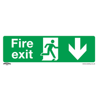SEALEY Safe Conditions Safety Sign - Fire Exit (Down) - Rigid Plastic | SS22P1 | GSF Car Parts