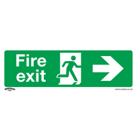 SEALEY Safe Conditions Safety Sign - Fire Exit (Right) - Rigid Plastic - Pack Of 10 | SS24P10 | GSF Car Parts