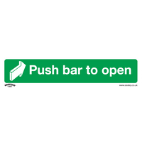 SEALEY Safe Conditions Safety Sign - Push Bar To Open - Rigid Plastic | SS29P1 | GSF Car Parts