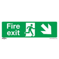 SEALEY Safe Conditions Safety Sign - Fire Exit (Down Right) - Rigid Plastic | SS36P1 | GSF Car Parts