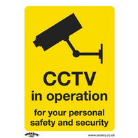 SEALEY Warning Safety Sign - Cctv - Rigid Plastic | SS40P1 | GSF Car Parts