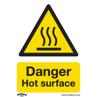 SEALEY Warning Safety Sign - Danger Hot Surface - Rigid Plastic | SS42P1 | GSF Car Parts