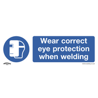 SEALEY Mandatory Safety Sign - Wear Eye Protection When Welding - Self-Adhesive Vinyl - Pack Of 10 | SS54V10 | GSF Car Parts
