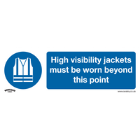 SEALEY Mandatory Safety Sign - High Visibility Jackets Must Be Worn Beyond This Point - Self-Adhesive Vinyl | SS9V1 | GSF Car Parts