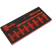 SEALEY Insulated Socket Set With Tool Tray 11Pc 3/8"sq Drive - Vde Approved | TBTE01 | GSF Car Parts