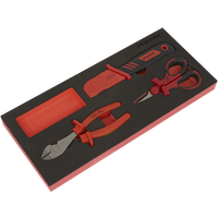 SEALEY Insulated Cutting Set 3Pc With Tool Tray - Vde Approved | TBTE09 | GSF Car Parts