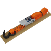 SEALEY Ratchet Strap 25mm X 5M Polyester Webbing S-Hook With Corner Protector 600Kg Breaking Strength | TD0635S | GSF Car Parts