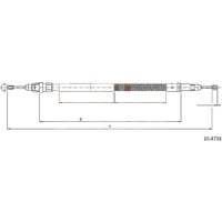 Telco Handbrake Cable for Fiat Scudo - Rear | 10.4738 | GSF Car Parts