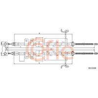 Telco Ford Tourneo Connect Handbrake Cable - Rear | 10.5334 | GSF Car Parts