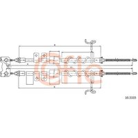 Telco Handbrake Cable for Ford Transit Connect - Rear | 10.5335 | GSF Car Parts