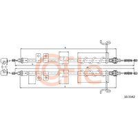 Telco Ford Tourneo Connect Handbrake Cable - Rear | 10.5342 | GSF Car Parts