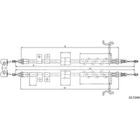 Telco Ford Transit Connect Handbrake Cable - Rear | 10.5344 | GSF Car Parts
