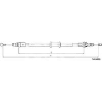 Telco Handbrake Cable for Renault Master - Rear | 10.6859 | GSF Car Parts