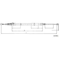 Telco Skoda Roomster Handbrake Cable - Rear | 10.9051 | GSF Car Parts