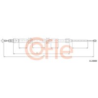 Telco Handbrake Cable for Renault Kangoo - Rear | 11.6684 | GSF Car Parts