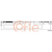 Telco Fiat 500 C Handbrake Cable - Left Hand | 12.0719 | GSF Car Parts