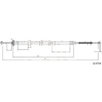 Telco Fiat 500 Handbrake Cable - Right Hand | 12.0724 | GSF Car Parts