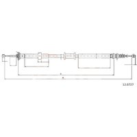 Telco Handbrake Cable for Fiat Panda - Left Hand | 12.0727 | GSF Car Parts