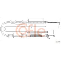 Telco Handbrake Cable for Fiat Doblo Cargo - Rear | 12.0746 | GSF Car Parts