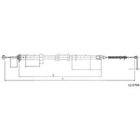 Telco Fiat 500 Handbrake Cable - Right Hand | 12.0764 | GSF Car Parts