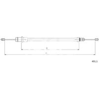 Telco Fiat Scudo Handbrake Cable - Front | 491.1 | GSF Car Parts