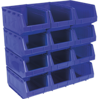 SEALEY Plastic Storage Bin 210 X 355 X 165mm - Blue Pack Of 12 | TPS412B | GSF Car Parts