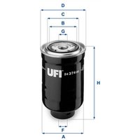 UFI Fuel Filter - Screw-On | 24.374.00 | GSF Car Parts